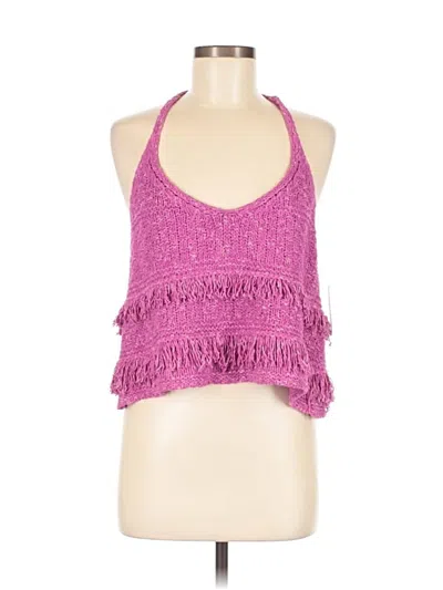 Pre-owned Pilcro Sleeveless Top Pink Halter Neckline Tops