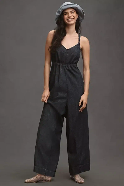 Pilcro Sleeveless Wide-leg Jumpsuit In Blue