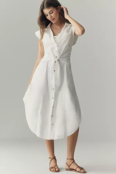 Pilcro Sleeveless Wrap Shirt Dress In White