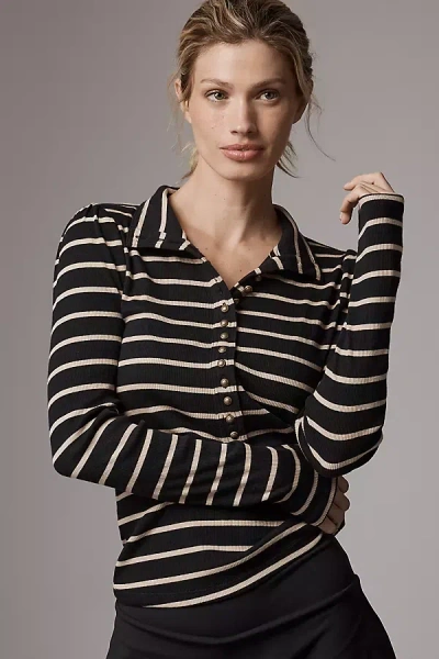 Pilcro Slim Buttondown Long-sleeve Top In Animal Print