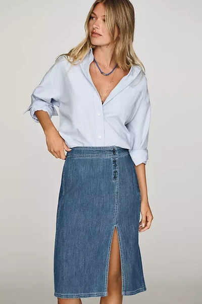 Pilcro Slim Denim Midi Skirt In Blue