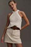 Pilcro Denim Mini Skirt In Beige