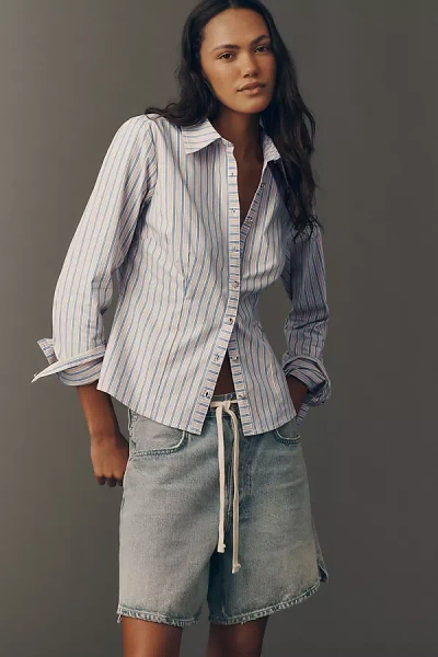 Pilcro Slim Long-sleeve Buttondown Top In Multi