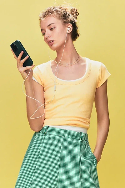 Pilcro Slim Scoop-neck Tee