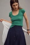 Pilcro Slim Scoop-neck Tee In Multicolor