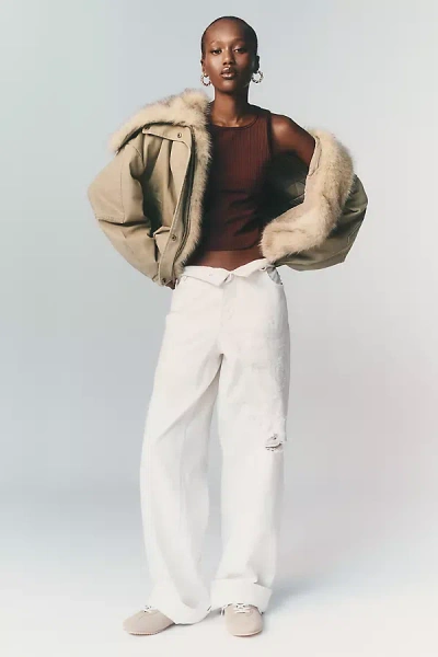 Pilcro Sloane High Rise Slouchy Relaxed Jeans In White