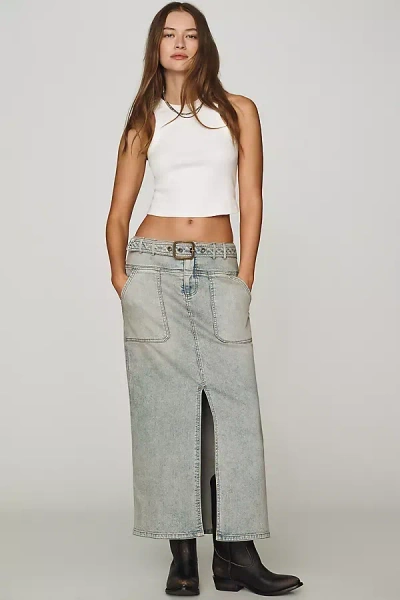 Pilcro Slouchy Denim Column Skirt In Blue