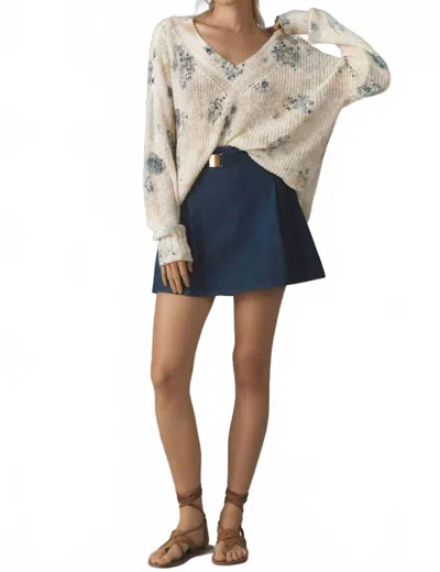 Pilcro Slouchy V-neck Sweater In Ivory Combo In Neutral