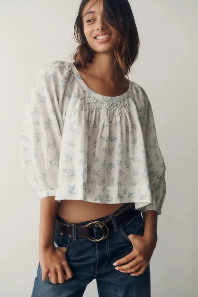 Pilcro Smocked Babydoll Top In Multi