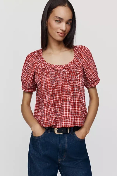 Pilcro Smocked Swing Blouse In Multicolor