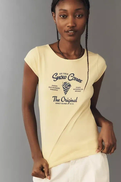 Pilcro Snow Cone Cotton Tee In Yellow