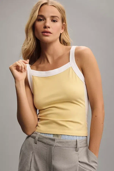 Pilcro Sporty Scoop-neck Tank Top In Yellow