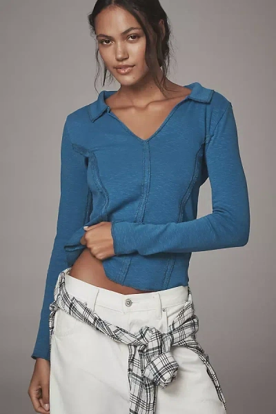 Pilcro Stitched Long-sleeve Top In Blue