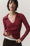 Pilcro Stitched Long-sleeve Top In Purple