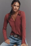Pilcro Stitched Long-sleeve Top In Red