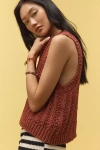 Pilcro Stitched Sleeveless Sweater Tank Top In Red
