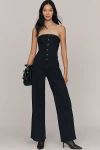 Pilcro Strapless Corset Denim Jumpsuit In Black