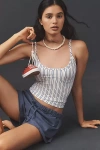 Pilcro Stripe Corset Tank Top In White