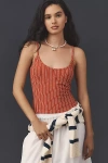 Pilcro Stripe Corset Tank Top In Brown