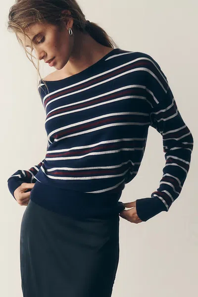 Pilcro Striped Boat-neck Sweater In Multi