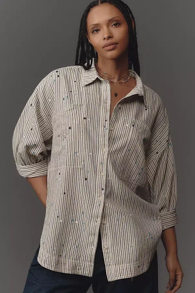 Pilcro Studio Smock Buttondown Shirt In Multicolor