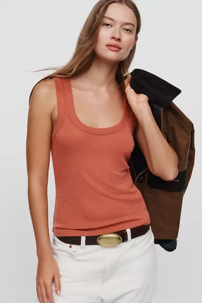 Pilcro Sunny 100% Wool Icon Tank Top In Brown