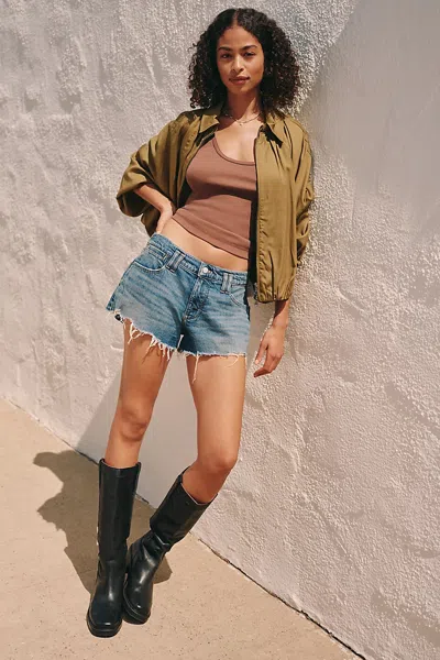 Pilcro Sunsette Ribbed Strappy Tank Top In Brown