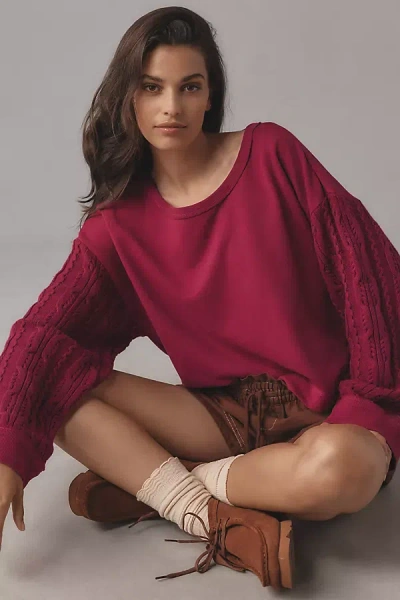 Pilcro Sweater-sleeve Blouse In Purple