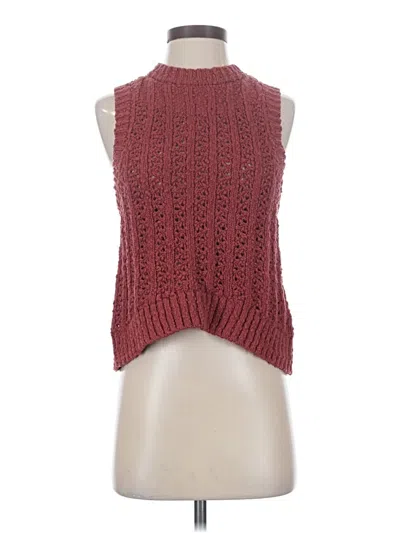 Pre-owned Pilcro Sweater Vest In Burgundy