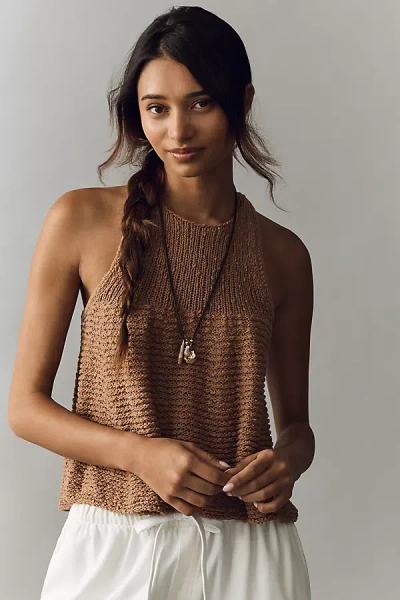 Pilcro Swing Sweater Tank Top In Brown