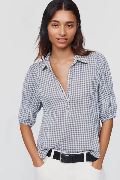 Pilcro Tallulah Puff Sleeve Blouse In Multi