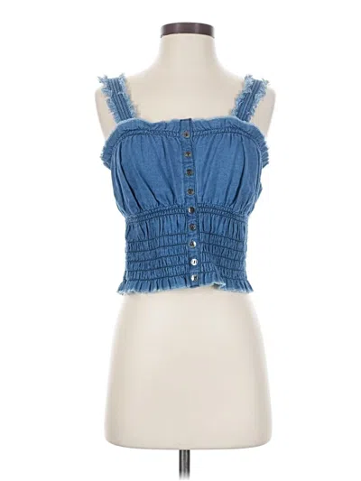 Pre-owned Pilcro Tank Top Blue Strapless Neckline Tops