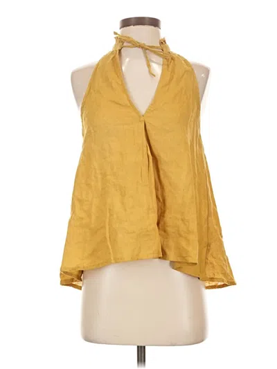 Pre-owned Pilcro Tank Top Gold Halter Neckline Tops