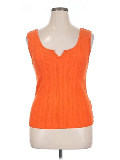 Pre-owned Pilcro Tank Top Orange Plunge Neckline Tops