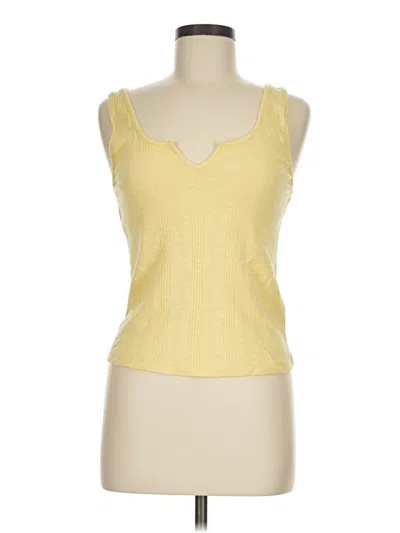 Pre-owned Pilcro Tank Top Yellow Sweetheart Neckline Tops