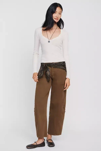 Pilcro Tapered Wide Leg Pants In White
