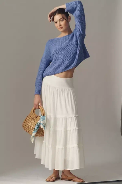 Pilcro Textured Boat-neck Sweater In Purple