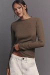 Pilcro Textured Rib Layering Top In Green