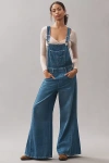 Pilcro The Adi Denim Flare Overalls By  In Blue