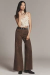 Pilcro The Adi Leopard Mid-rise Flare Jeans By  In Brown