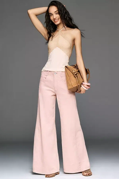Pilcro The Adi Mid-rise Clean-hem Flare Pants By  In Pink