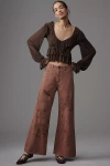 Pilcro The Adi Mid-rise Flare Novelty Pants By  In Brown