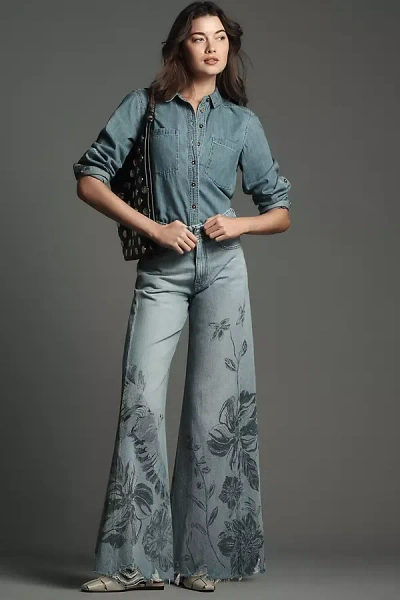 Pilcro The Adi Mid-rise Relaxed Flare Jeans By : Patterned Edition In Blue