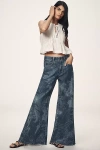 Pilcro The Adi Mid-rise Frayed Relaxed Flare Jeans By : Patterned Edition In Blue
