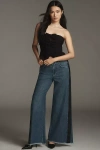 Pilcro The Adi Mid-rise Frayed Relaxed Flare Jeans By : Tuxedo Edition In Blue