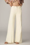 Pilcro The Adi Mid-rise Frayed Relaxed Flare Pants By : Linen Edition In Yellow