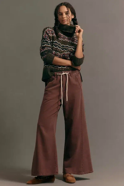 Pilcro The Adi Pull-on Mid-rise Flare Pants By  In Brown