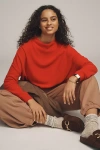 Pilcro The Alani Cashmere Mock-neck Sweater By  In Brown
