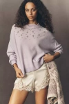 Pilcro The Alani Cashmere Mock-neck Sweater By  In Purple