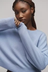 Pilcro The Alani Cashmere Sweater By : Cropped Crew-neck Edition In Blue